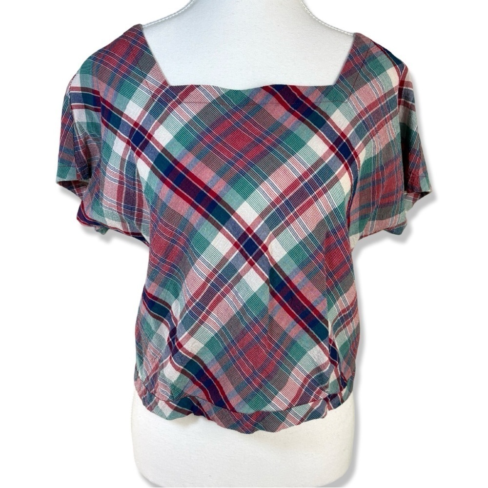 ⭐️MADEWELL Plaid Tie Back Top